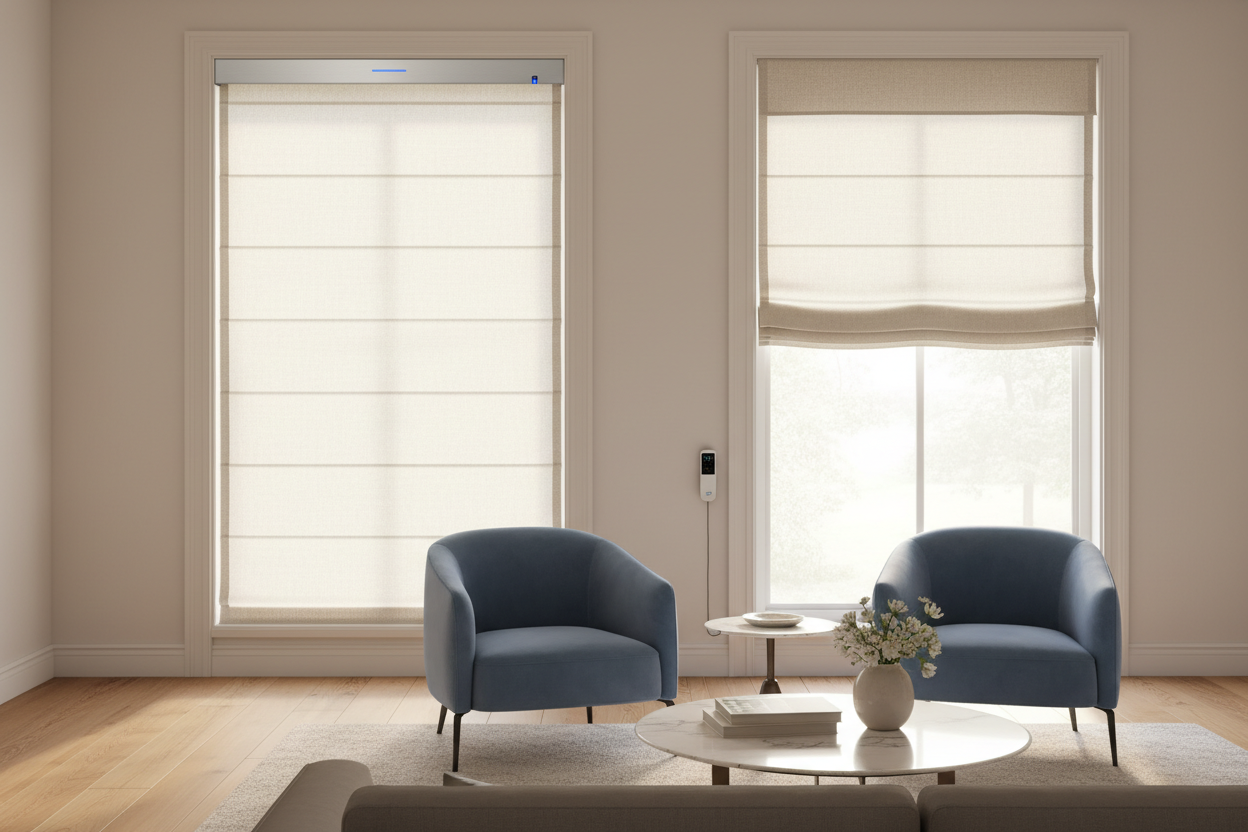Automating Roman Shades Without Valance: The Cleanest Setup