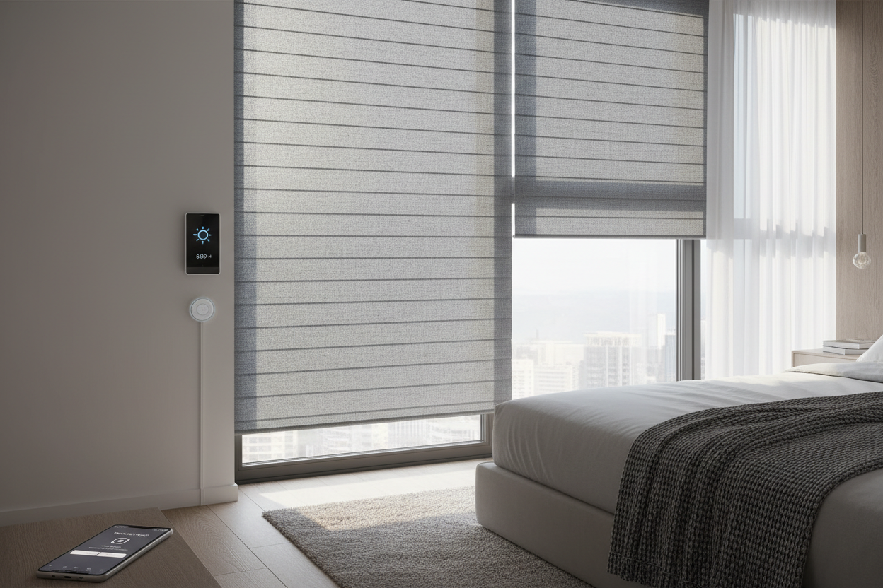 Wake Up Right: The Ultimate Smart Gray Blind Setup