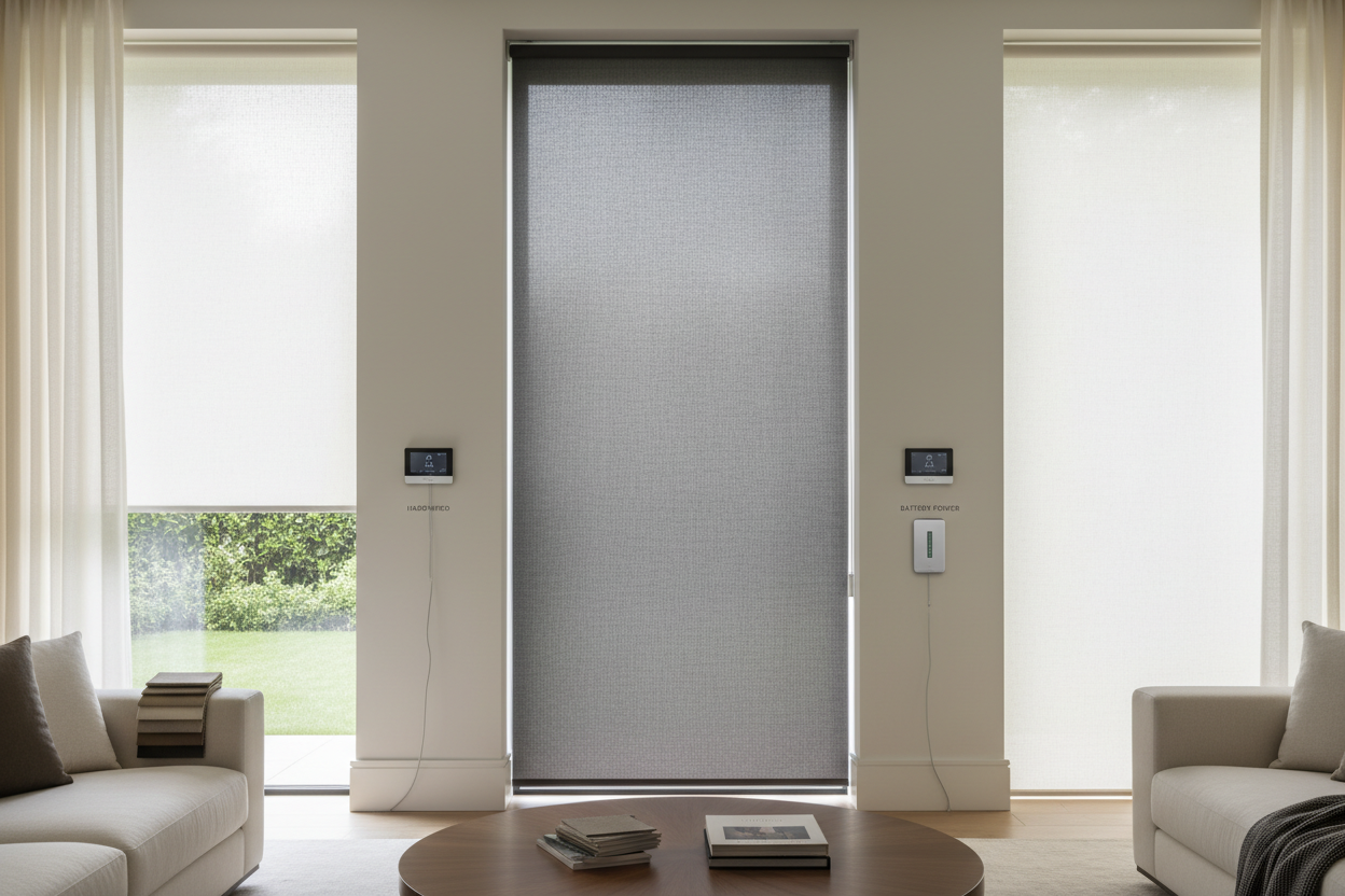 Motorized Roller Blind Large Window: Hardwired vs Battery Power