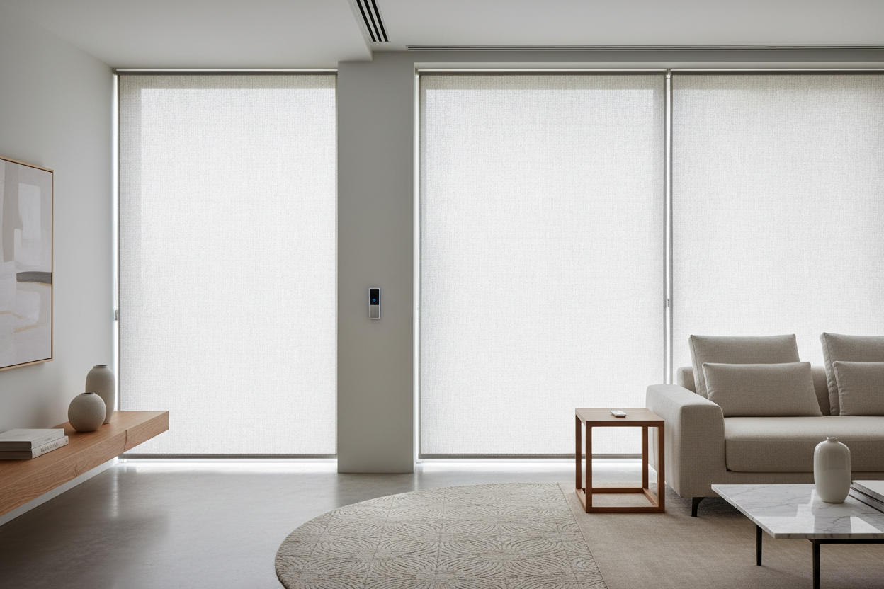 Automate Your View: Smart Roller Blinds Living Room Blinds Setup