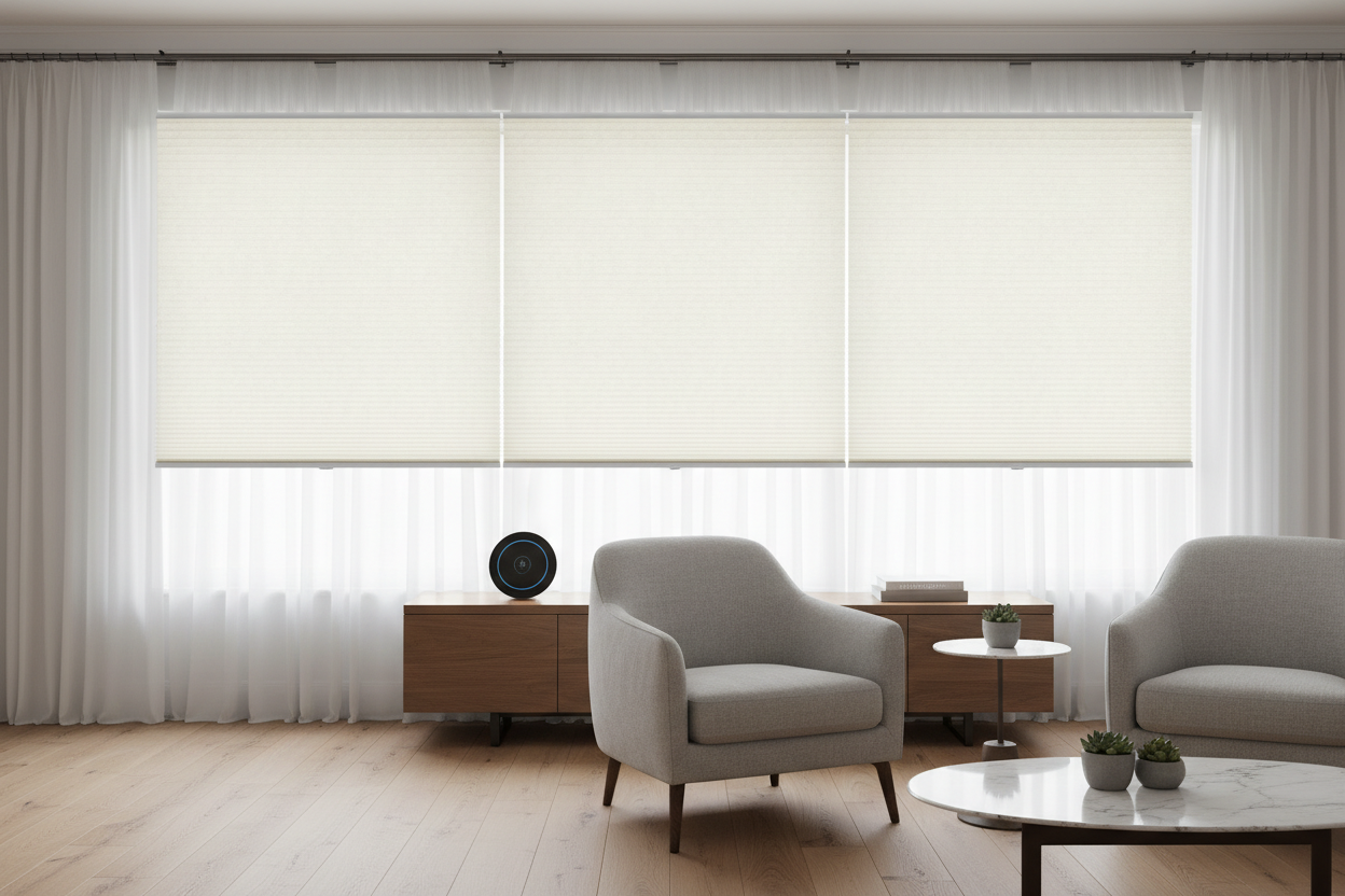 Wide Window Smarts: Automating 3 on-1 Headrail Cellular Shades