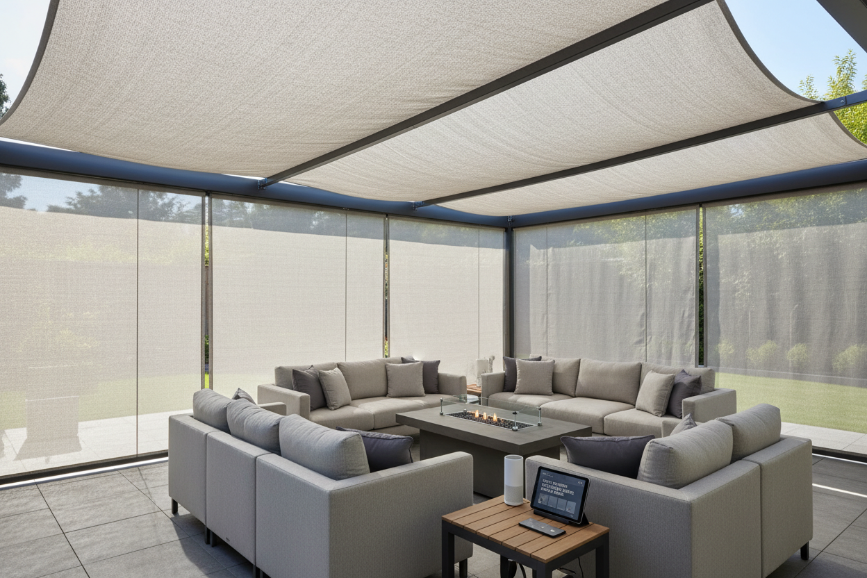 Voice Control Your Deck: Smart Fabric Patio Shades Guide