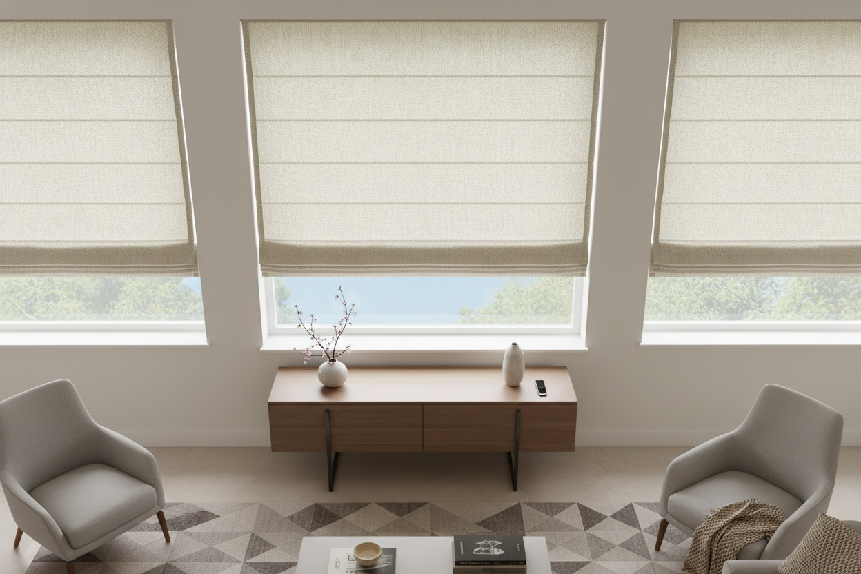 Smart Bottom Up Roman Shades: The Ultimate Privacy Setup