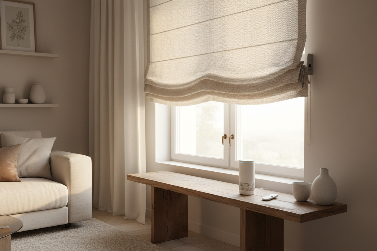 Automating Your Lined Roman Shade: Motors & Voice Control