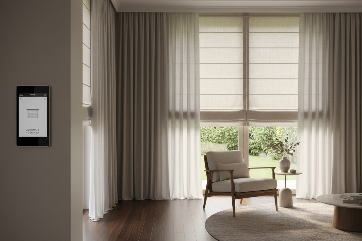 Automate Your View: The Smart Tailored Roman Shade Setup