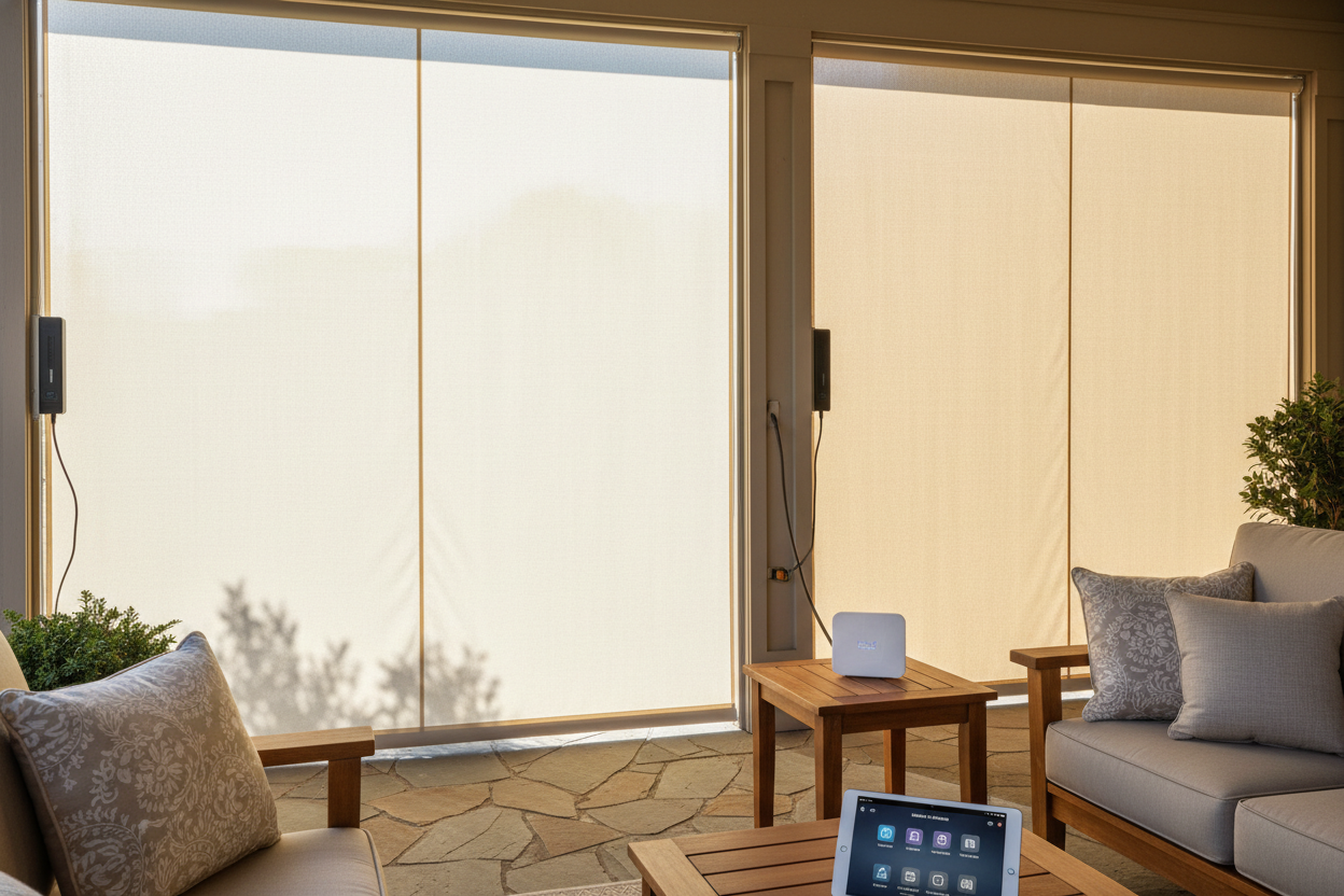 Smart Canvas Shades: Battery vs. Hardwired Outdoor Setups