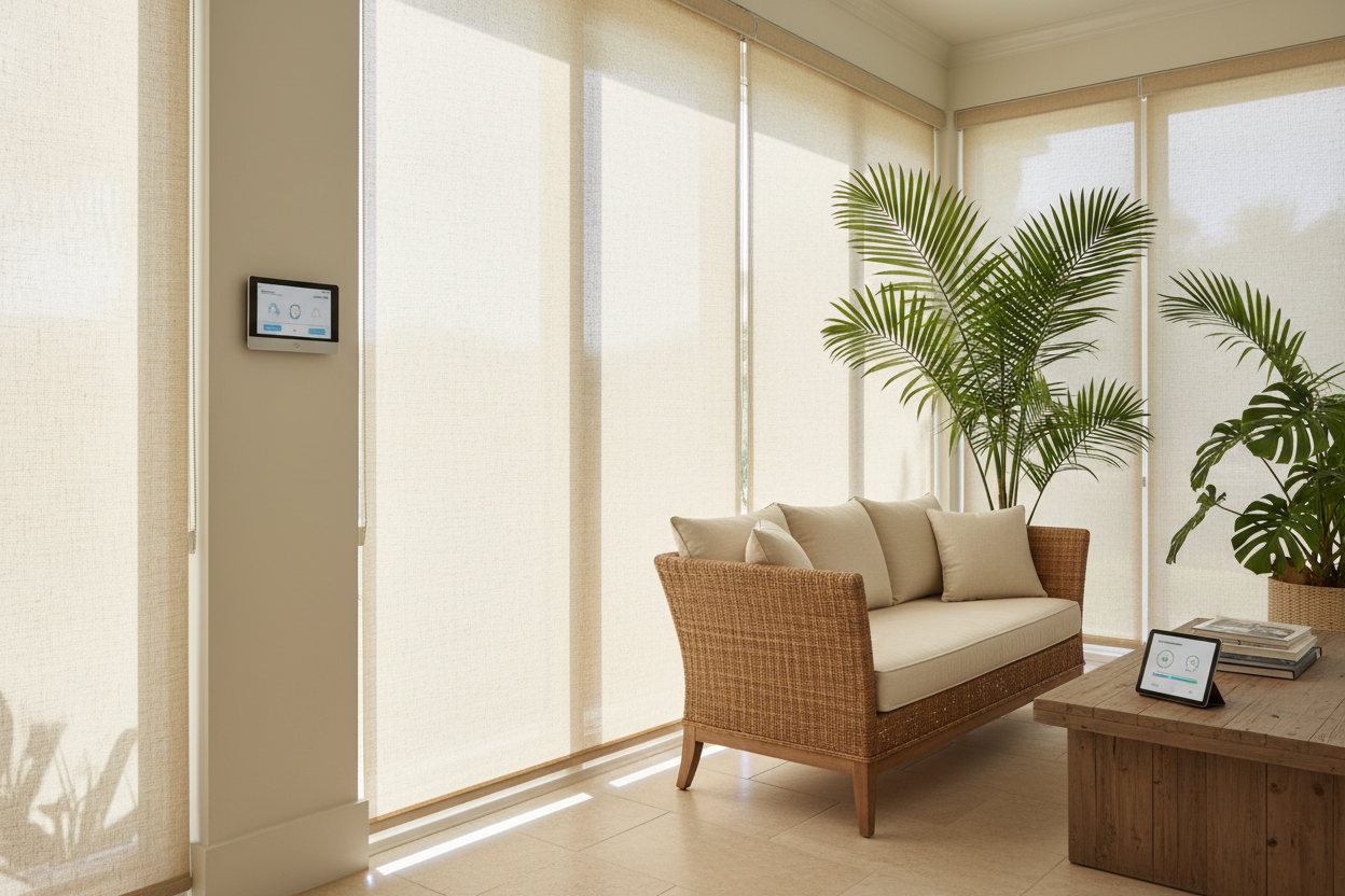 Sun Porch Shades: Automating Heat Control & Glare