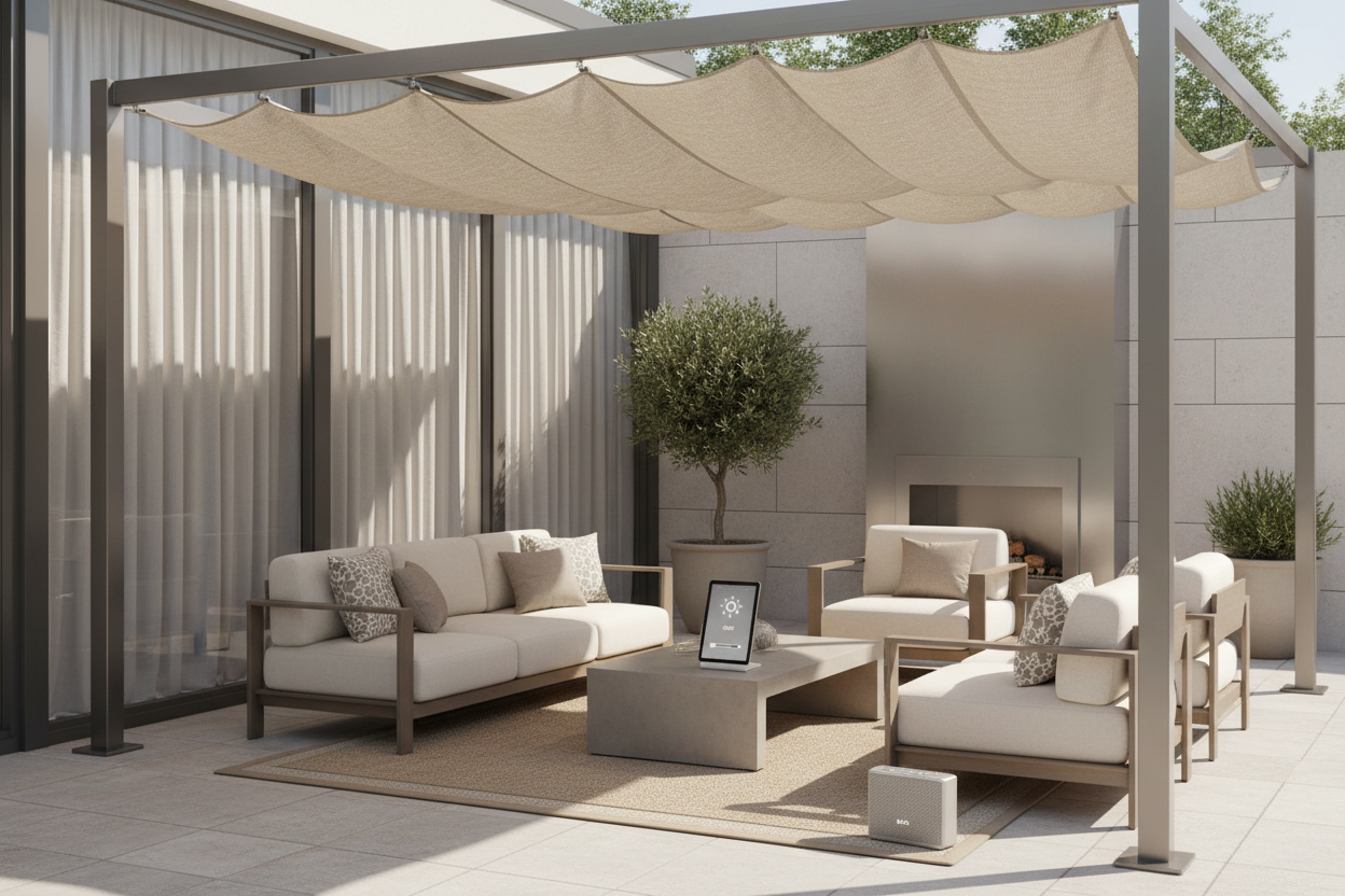 Moveable Shading Systems Smart Movable Shade Canopy: Automating Your Outdoor Comfort – Weffort