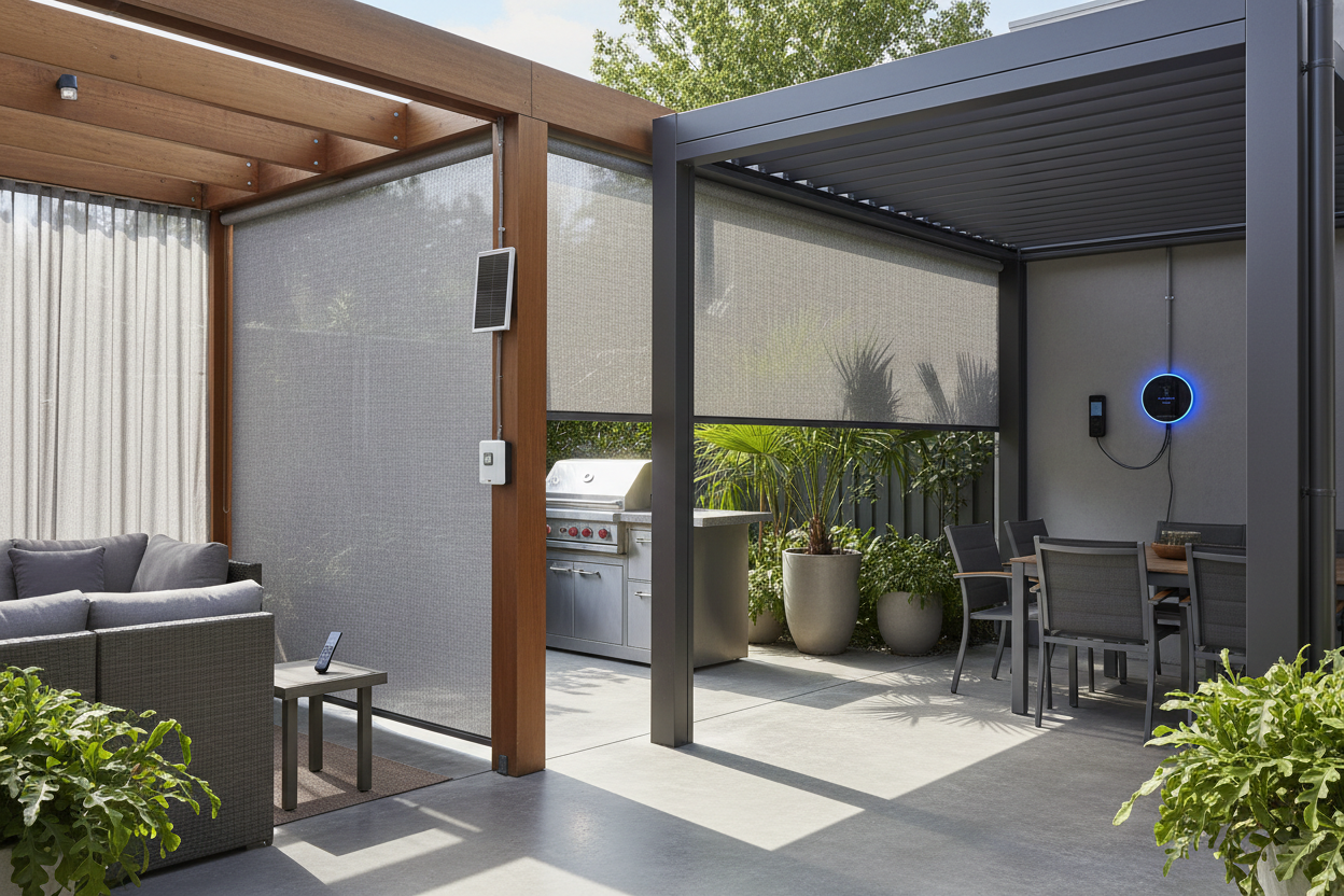 Smart Backyard Shades Ideas: Retrofit vs. Hardwired Setup