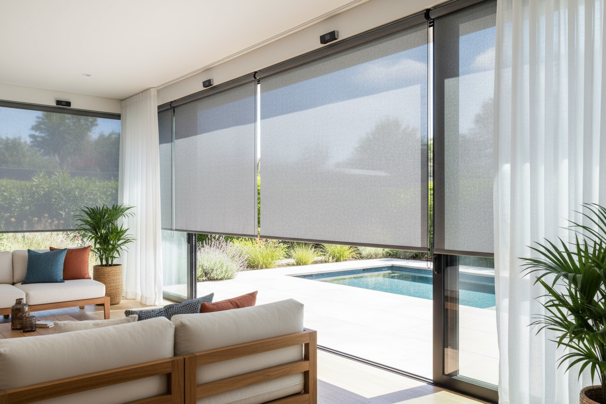 Coolaroo Solar Motorized Shades: The Self-Charging Patio Setup