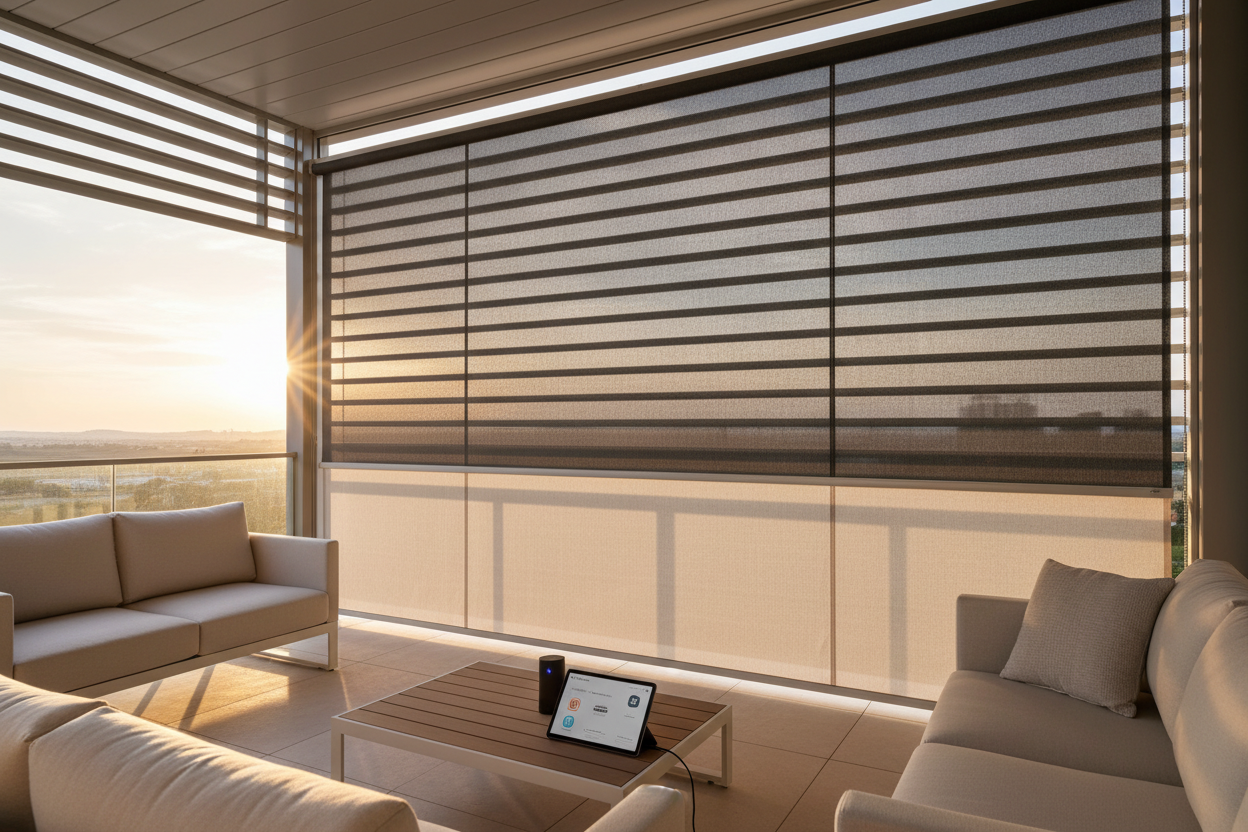 West Facing Patio? How a 9 Foot Outdoor Roller Shade Solves Glare