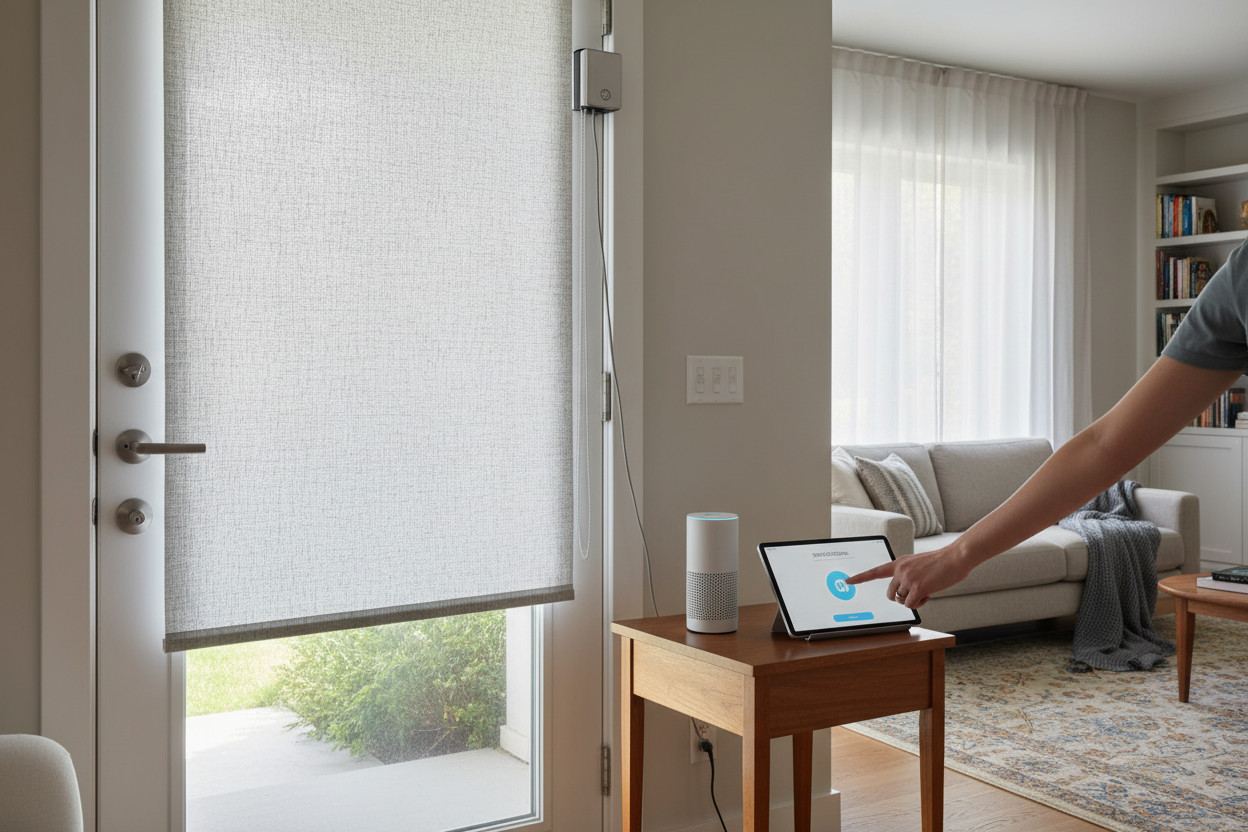 Glass Door Privacy: Installing a Smart Front Door Shade Cover