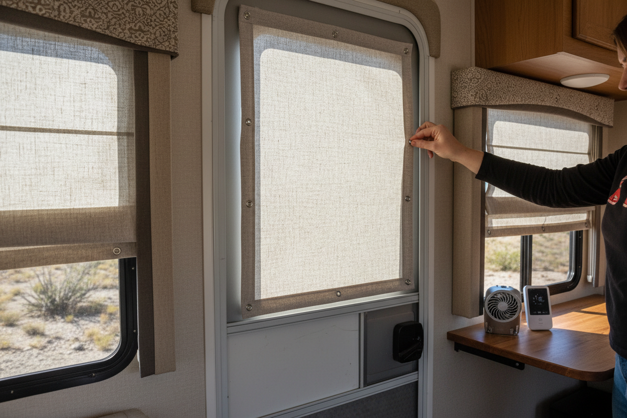 Privacy Solved: Installing an RV Window Shade for Entry Door with Snaps