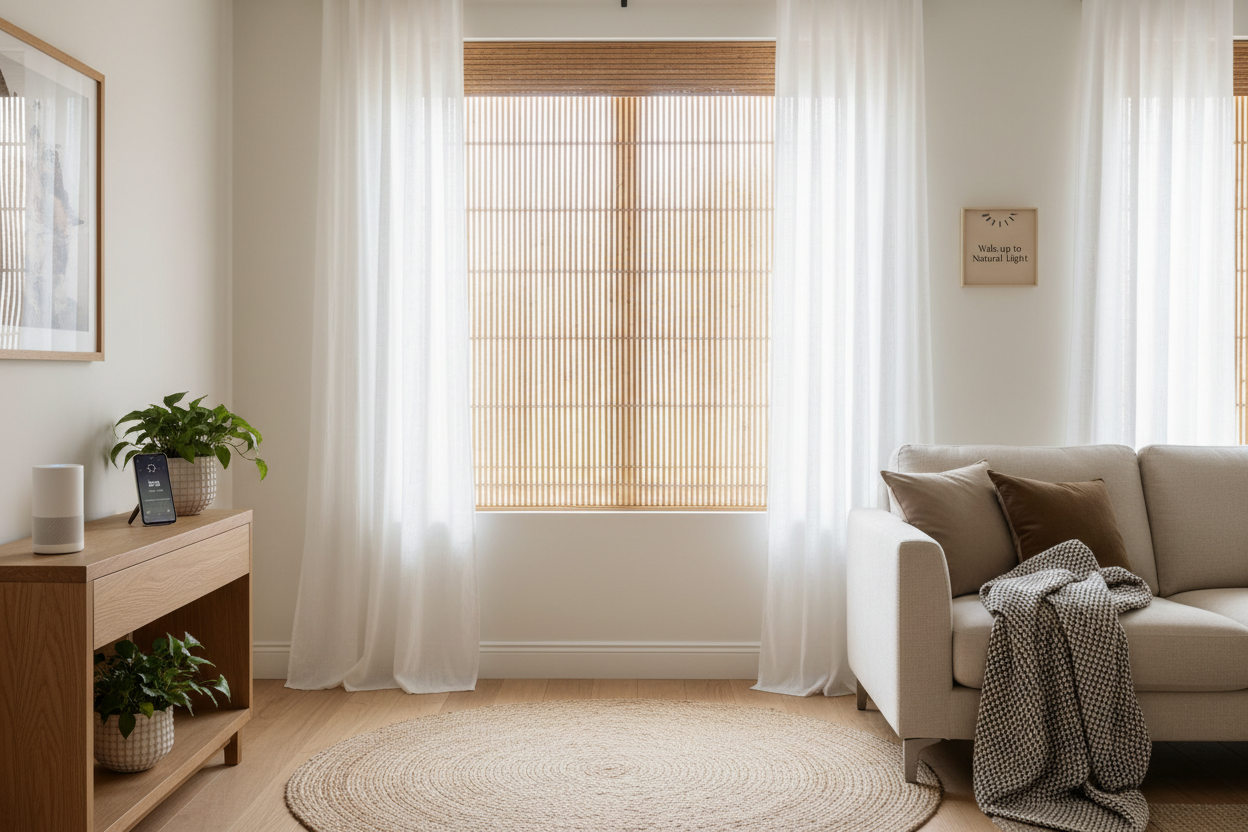 Wake Up to Natural Light: My Smart Matchstick Roller Shade Setup