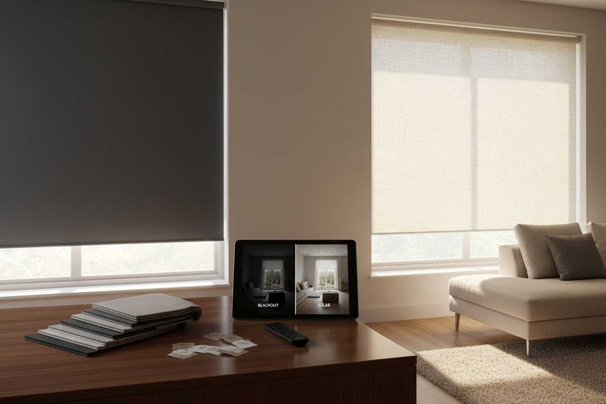 Blackout vs. Solar: Roller Shade Opacity Explained