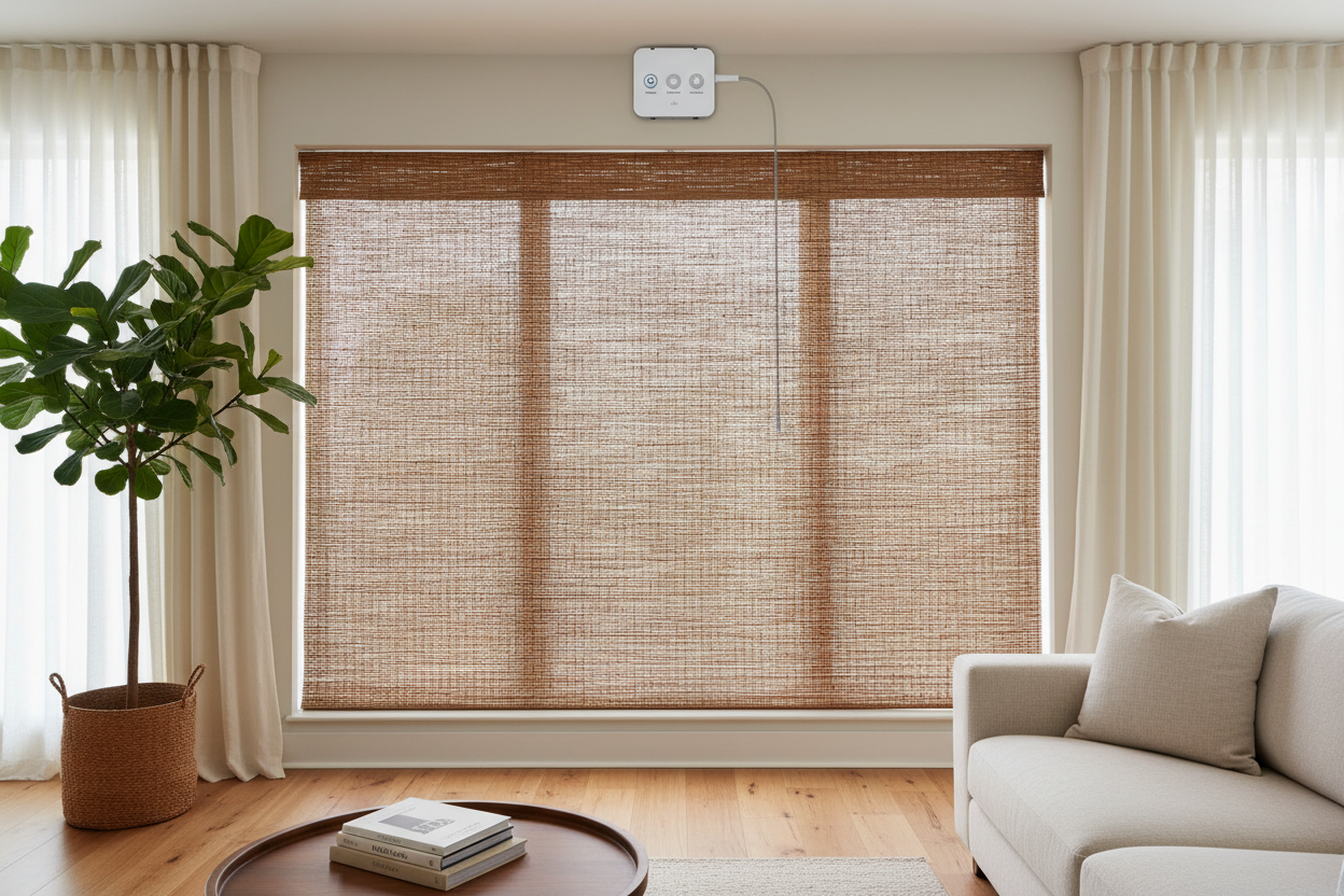 Natural Texture, Smart Control: My Wicker Blind Setup