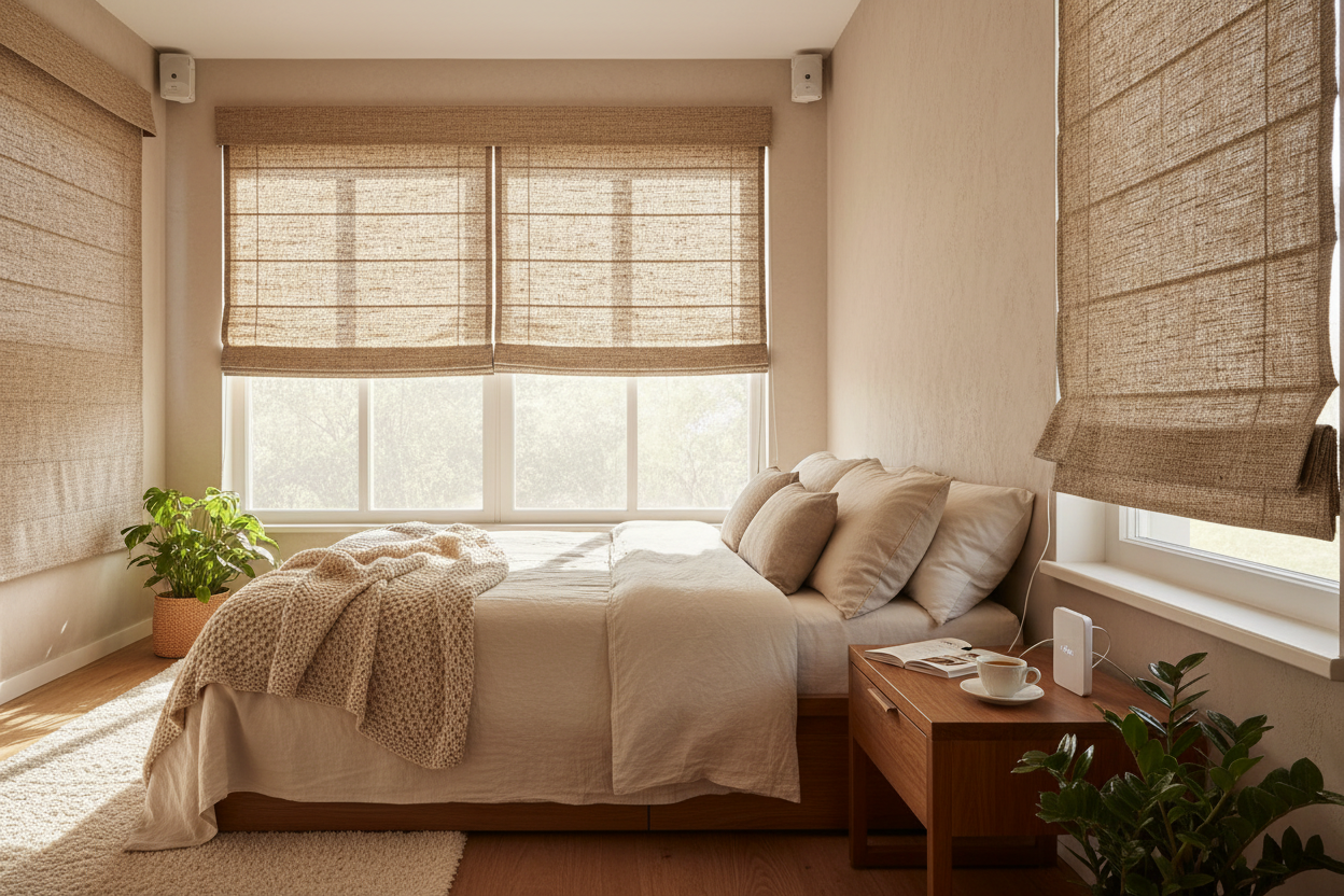 Wake Up to Sunlight: Why I Motorized My Natural Roller Shades Woven