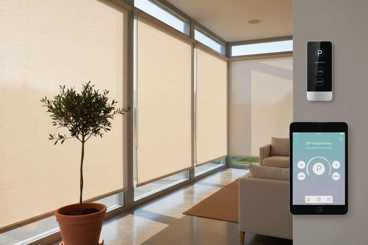 Smart Control for Heavy Outdoor Roll Up Canvas Blinds
