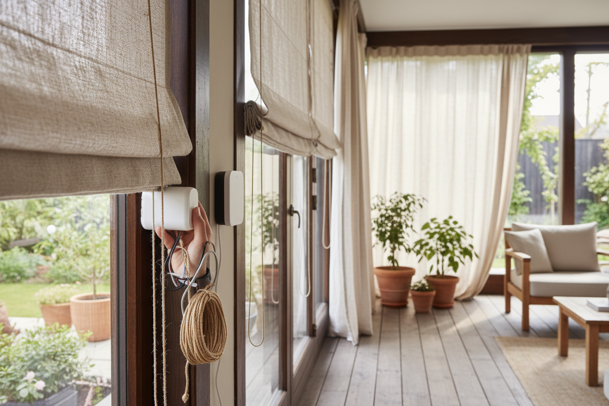 Smart Control: Retrofitting Outdoor Rollup Blinds With Cords