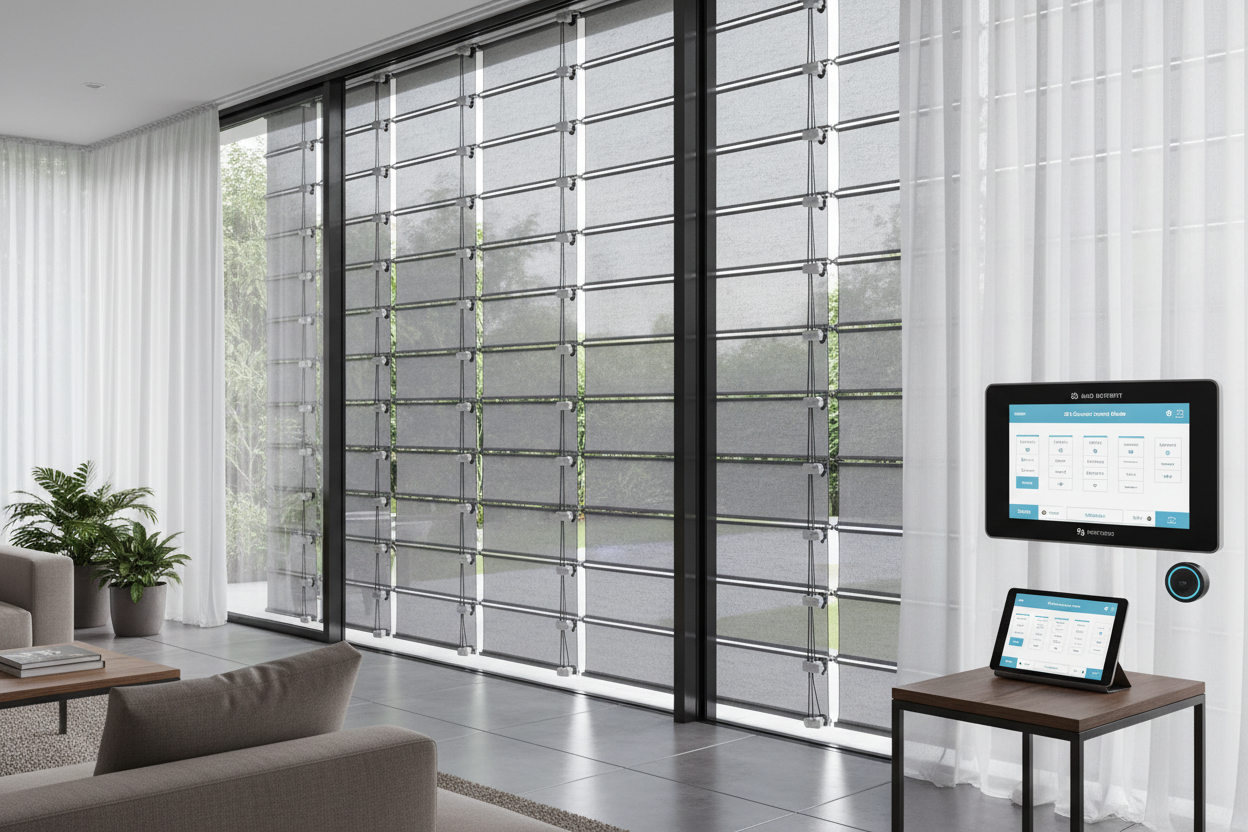 Smart Control for 96 Outdoor PVC Roll-Up Blinds with Cords