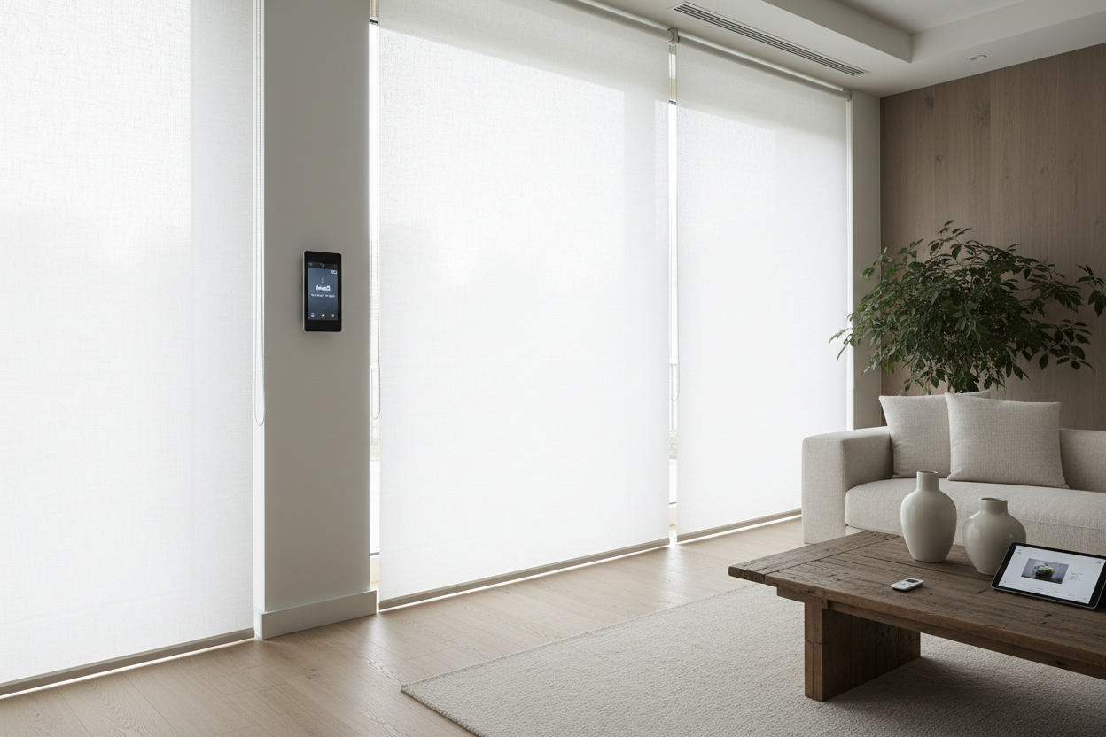 Smart Upgrade: Motorizing Your White Linen Roller Blind