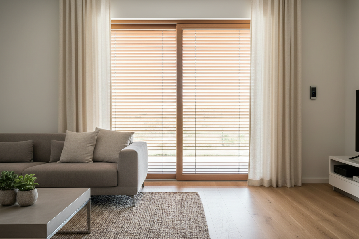 Smart Control: Retrofitting Sliding Glass Door Wood Blinds