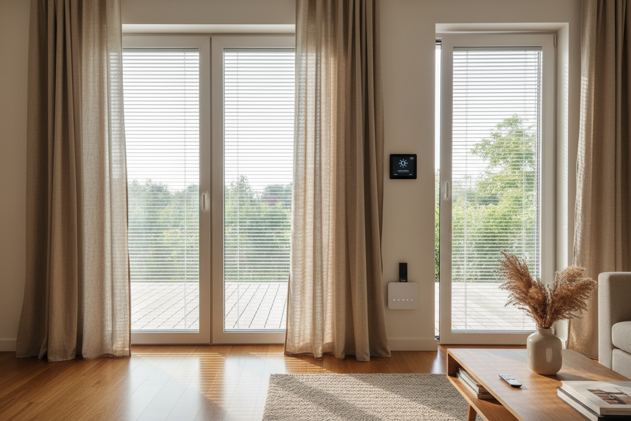Sunlight Control: My Double Sliding Patio Doors with Blinds Setup