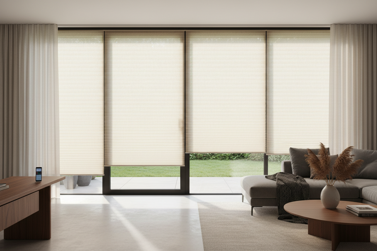 Smart Accordian Blinds for Sliding Glass Doors: My Setup