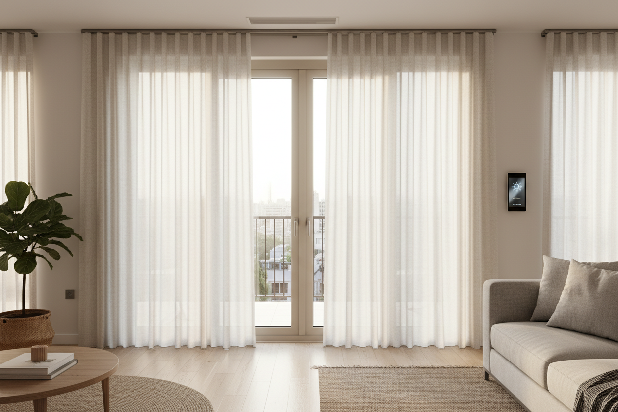 Wake Up to Sun: Smart Curtains for Sliding Glass Door Setup