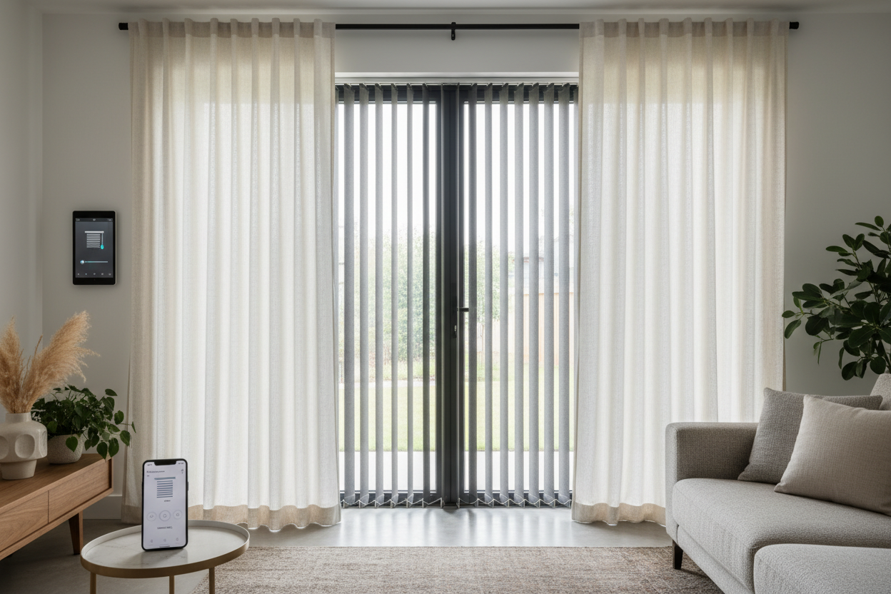 Smart Control: Sliding Glass Door Blinds Curtains Setup