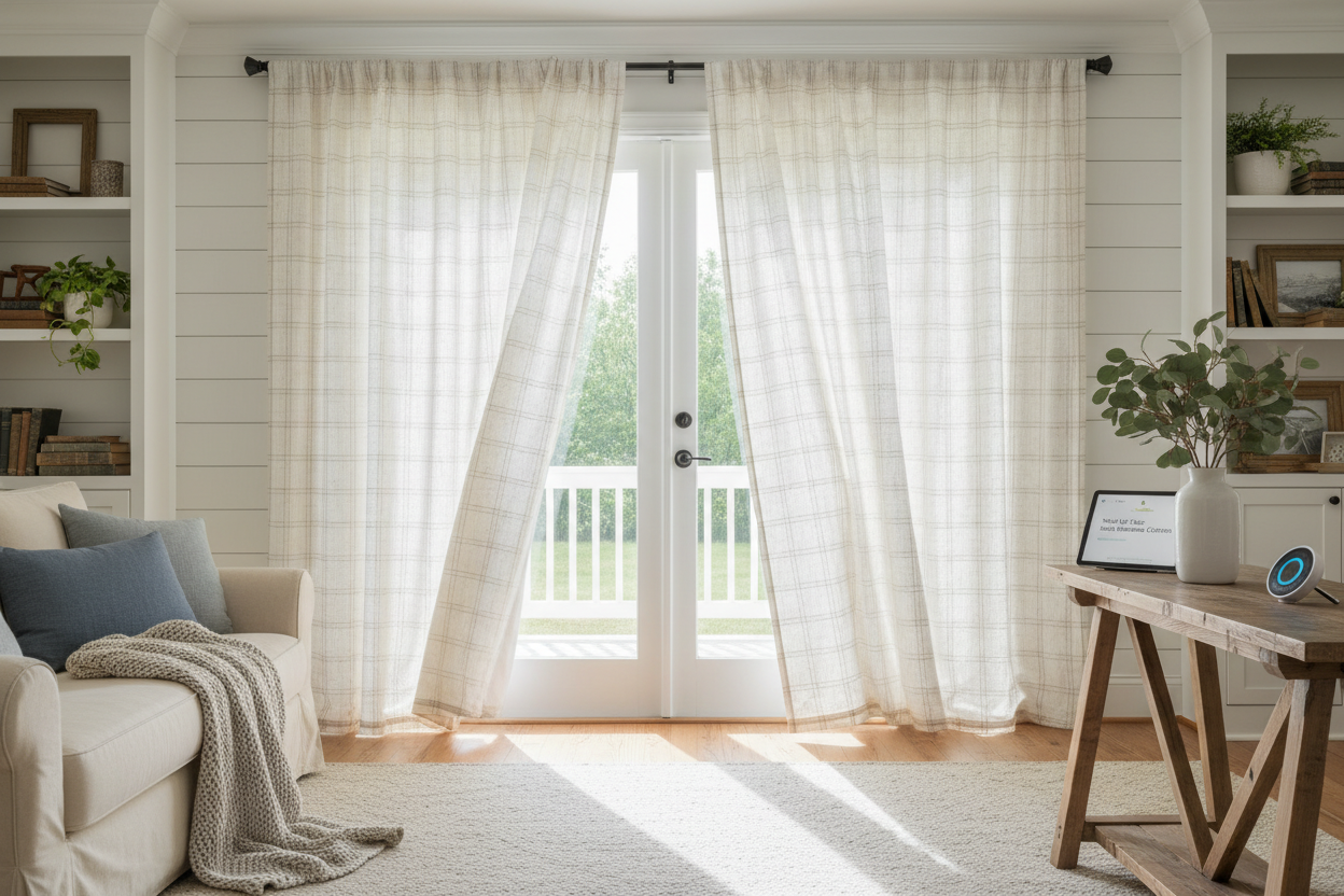 Wake Up to Sun: Smart Farmhouse Curtains for Sliders