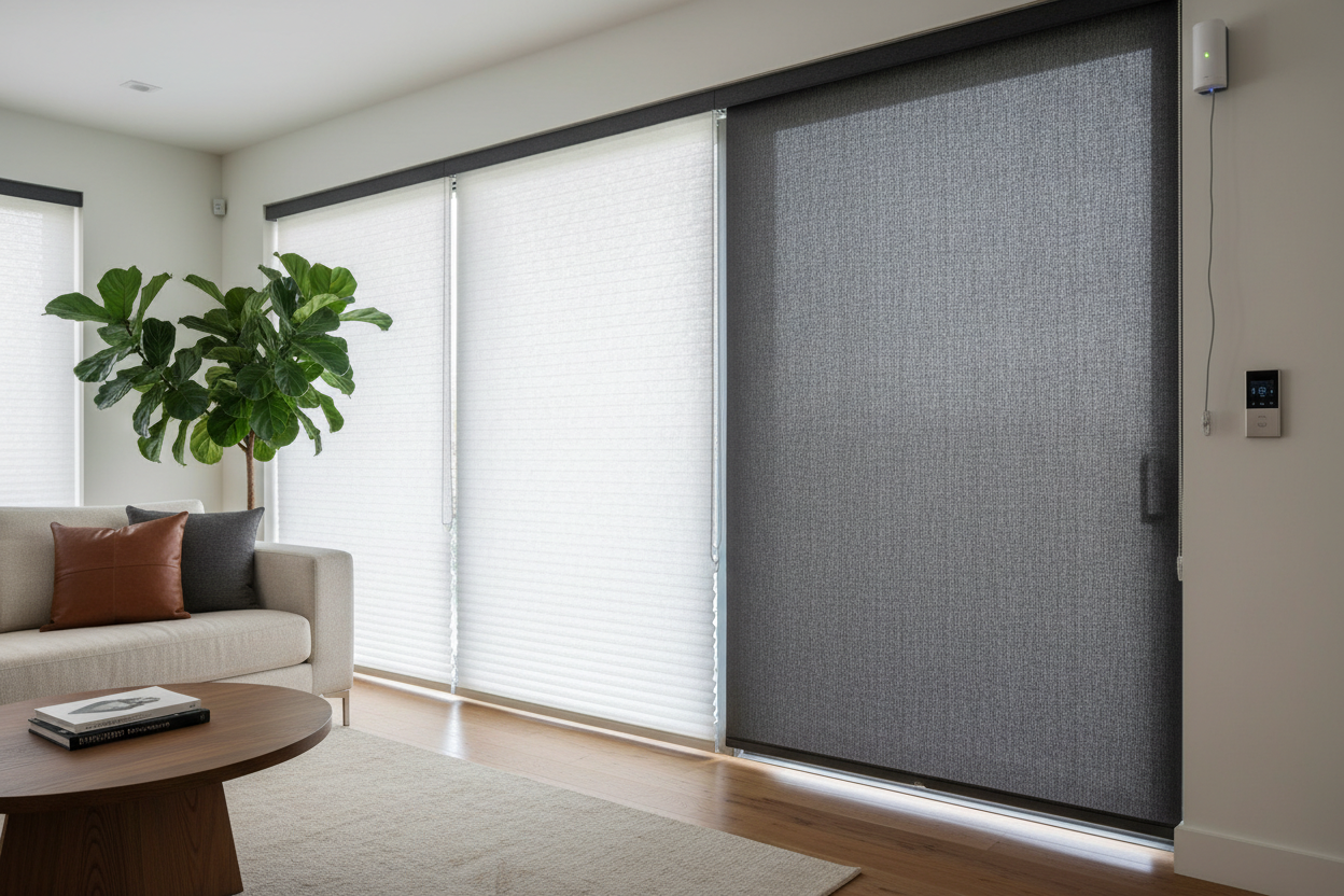 Smart Sliding Door Shade Ideas: Battery vs. Hardwired Setup