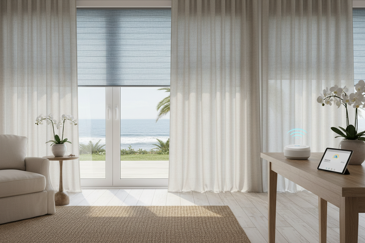 Voice Control for Coastal Window Treatments on Sliding Glass Doors