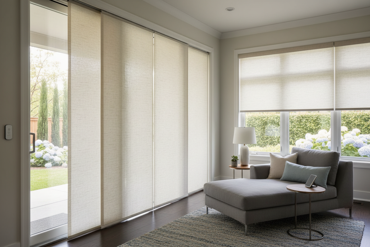 Control Sunlight: Smart Sliding Window Panels for Patio Doors