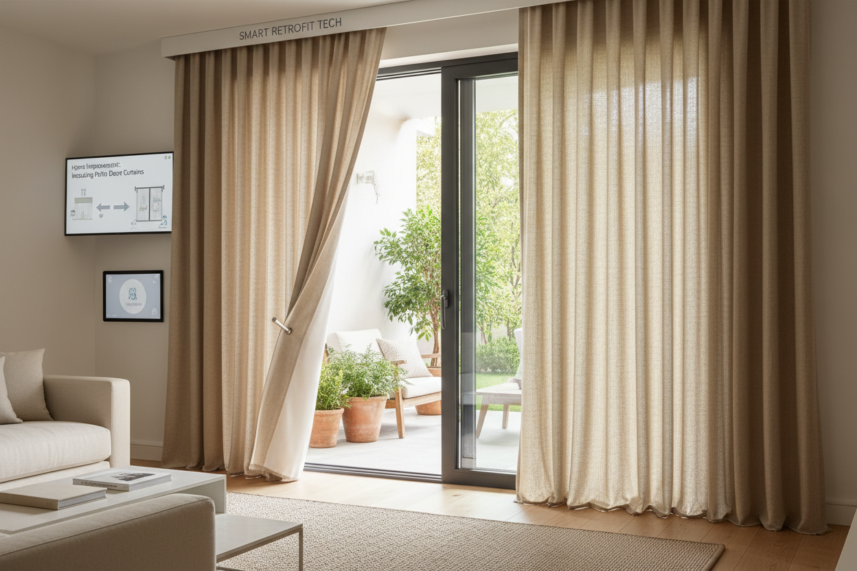 Smart Retrofit: Installing Patio Door Curtains with Pull Rod