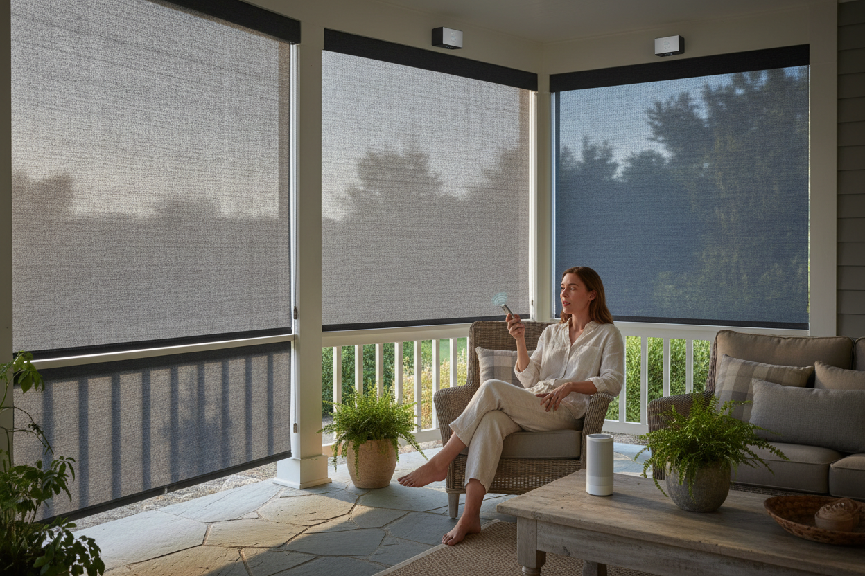 Smart Blinds for Porch: Managing Glare with Voice Control