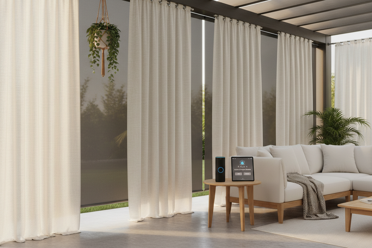 Smart Outdoor Curtains Shades: Integrating with Alexa & Google