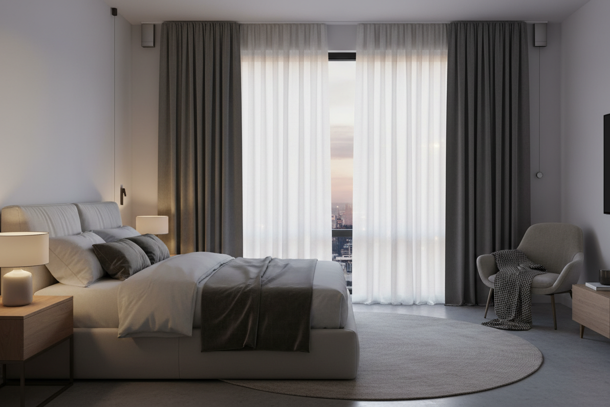 Curtains for Privacy at Night: The Smart Dual-Track Setup