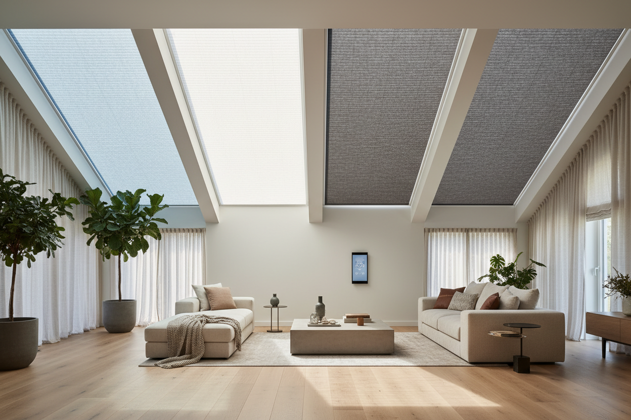 Skylight Blinds: Solar vs. Hardwired Motor Guide