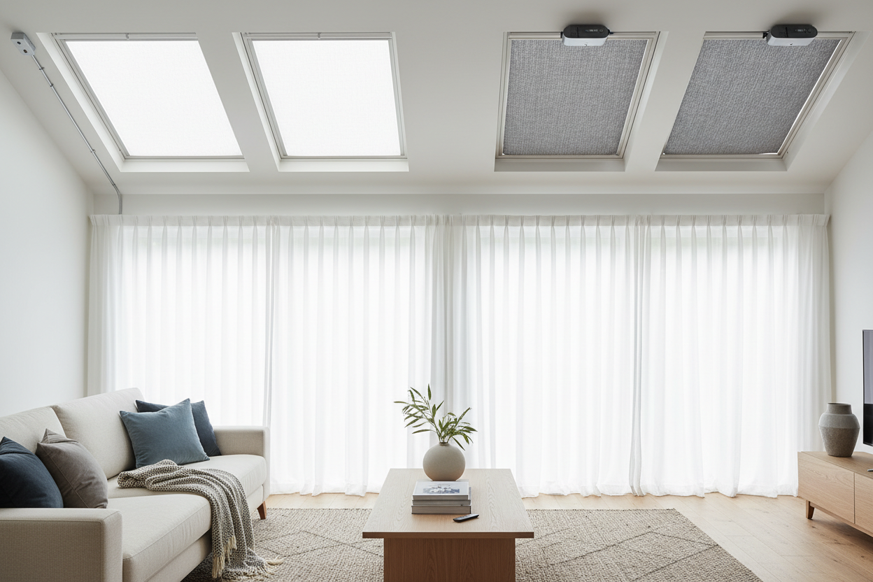 Skylight with Electric Blinds: Hardwired vs. Battery Power