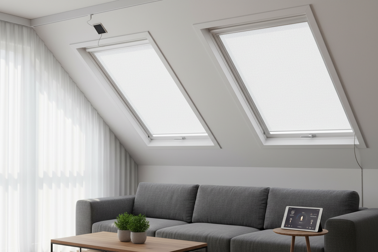 Smart Roller Blind for Skylight: Solar vs. Hardwired Power