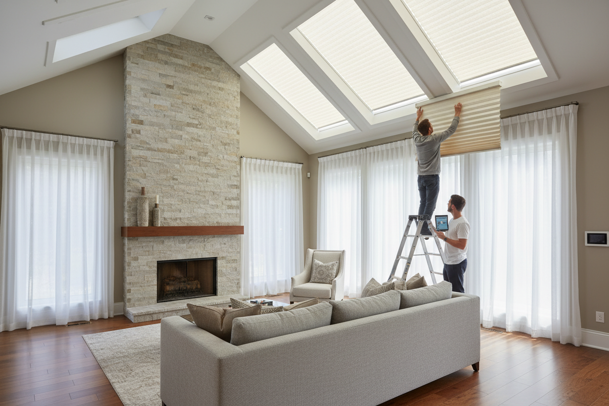 Smart Skylight Shades: Installation Guide for High Ceilings