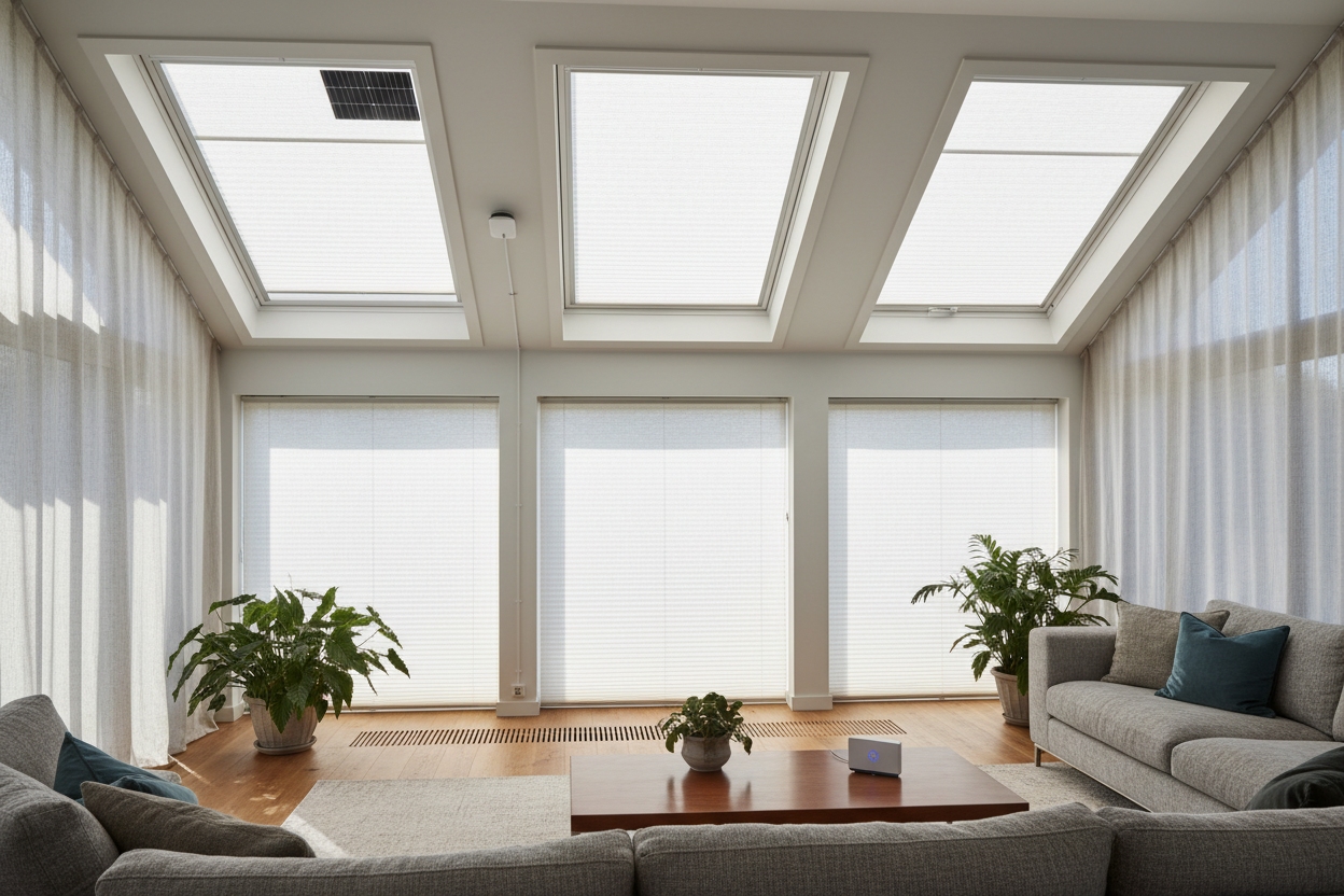 Motorized Home Skylight Covers: Solar vs. Hardwired Power