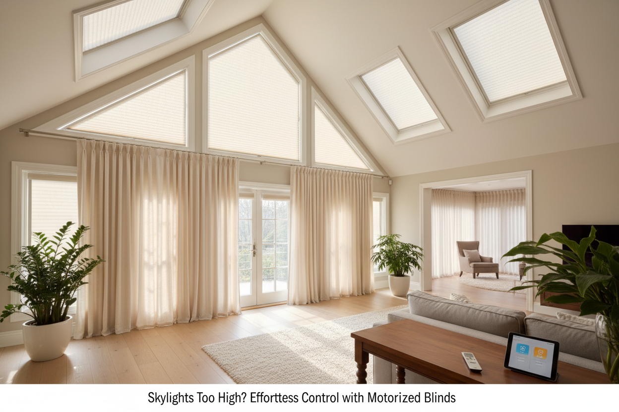 Skylights Too High? Effortless Control with Motorized Blinds