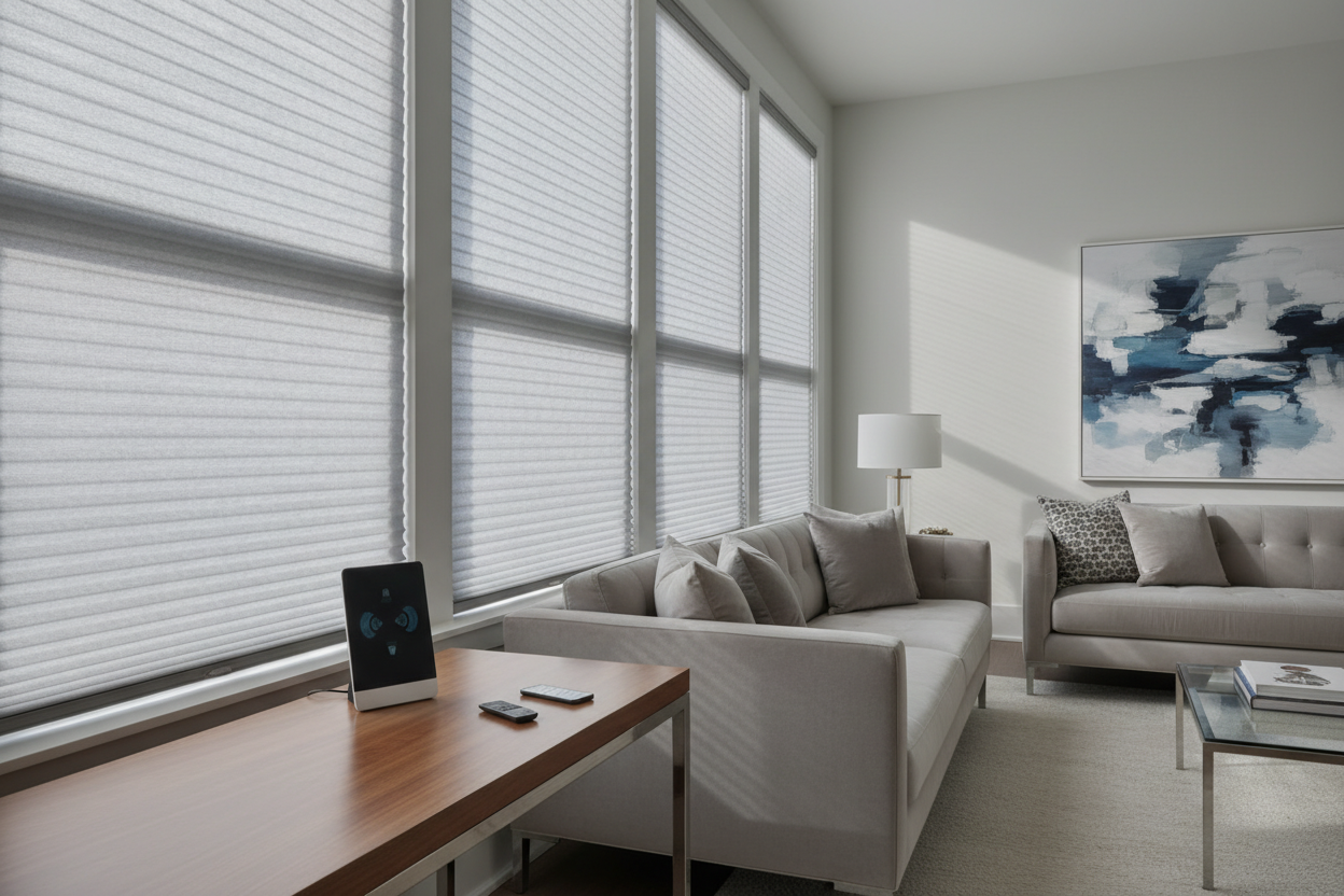 Smart Gray Cellular Shades: A Guide to Voice Control & Style