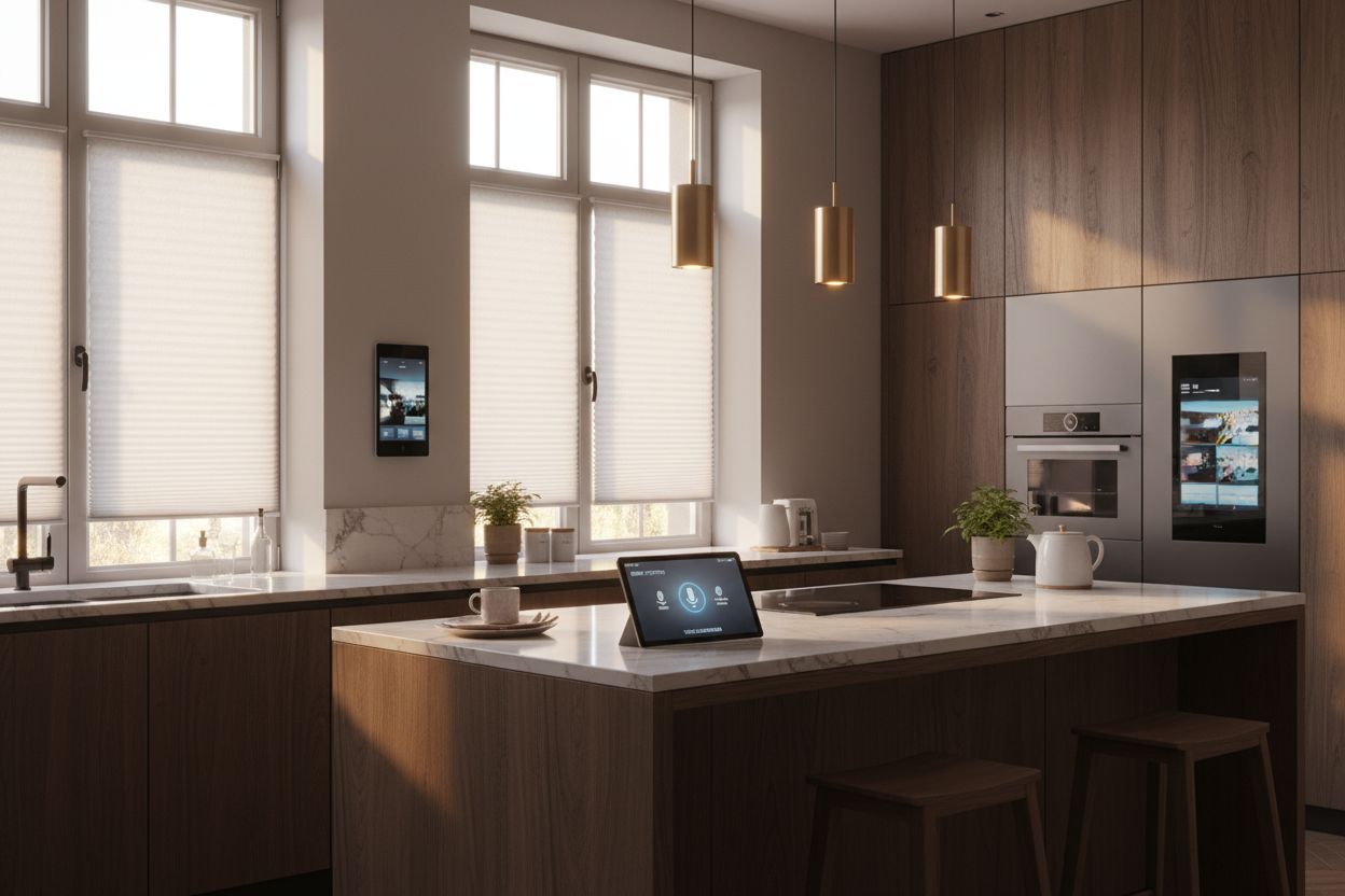 Smart Cellular Shades for Kitchen: Heat Control & Voice Commands