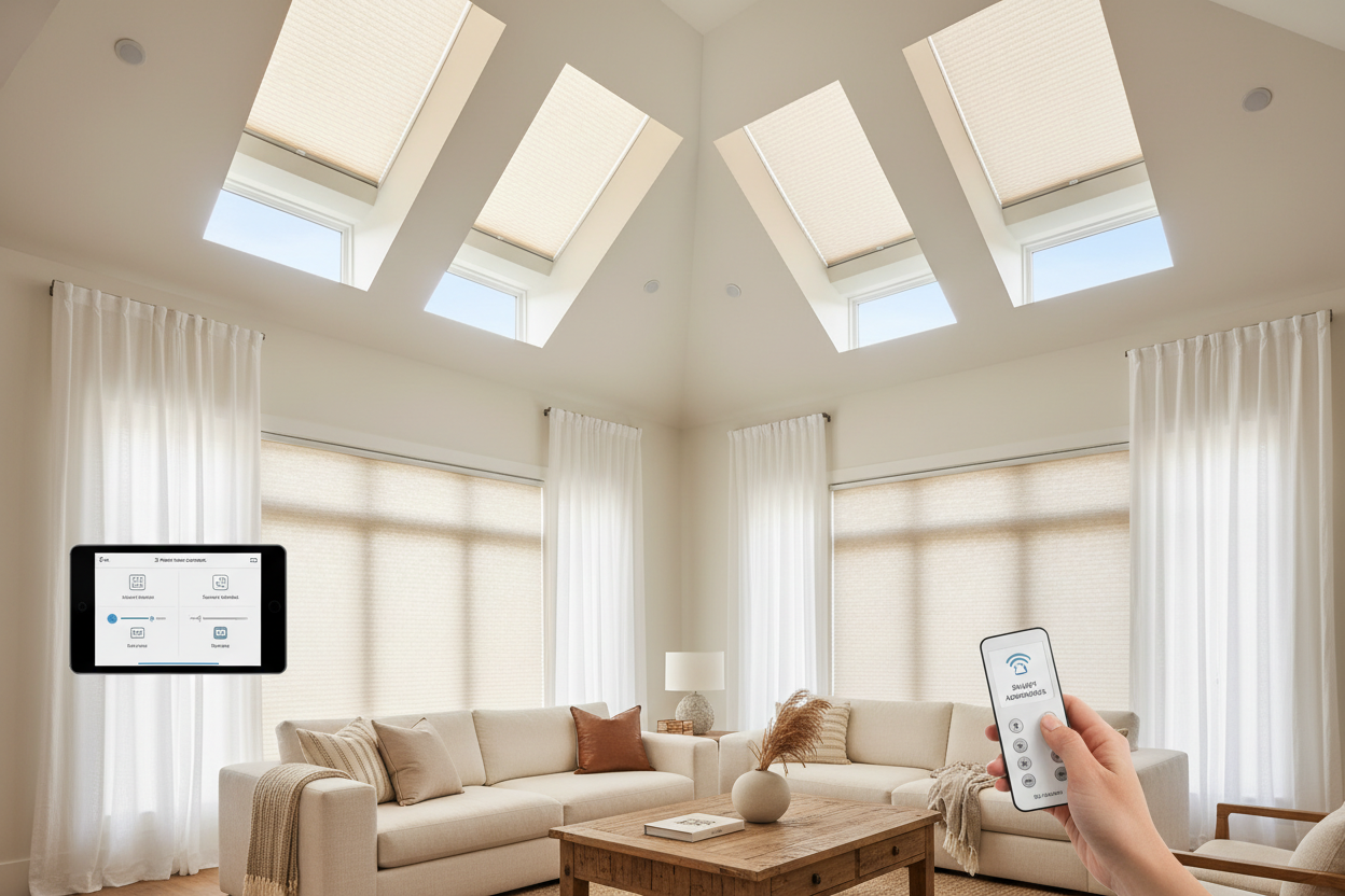 High Ceilings? Smart Control for Bali Skytrack Cellular Shades