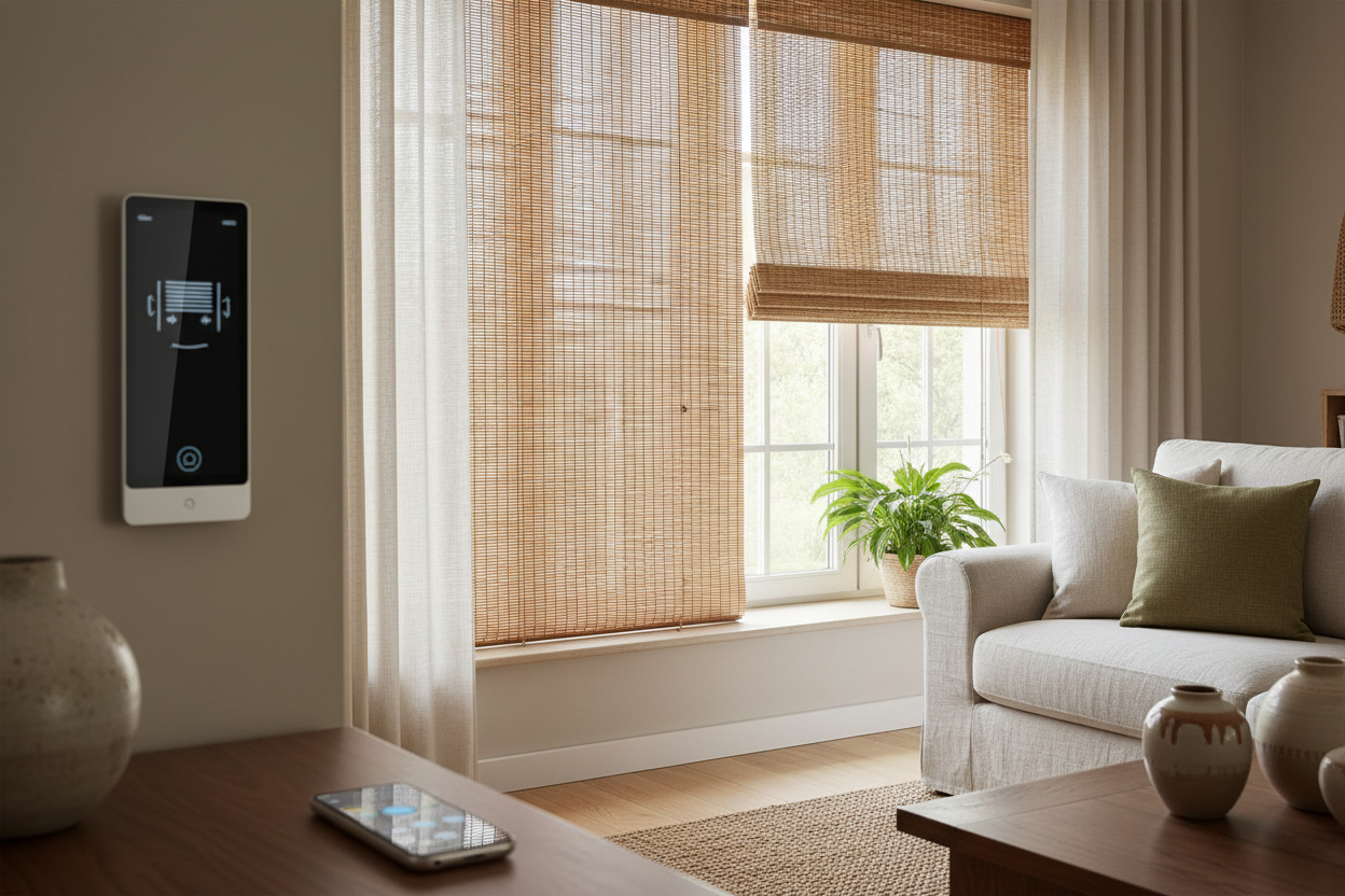 Smart Control for Cordless Top Down Bottom Up Bamboo Shades