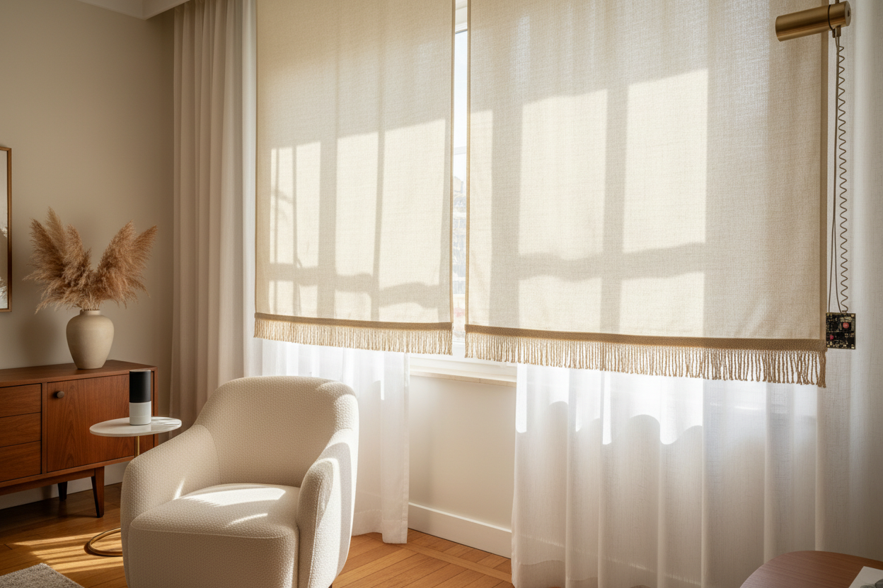 Make Old-Fashioned Roll Up Window Shades Smart & Voice-Controlled