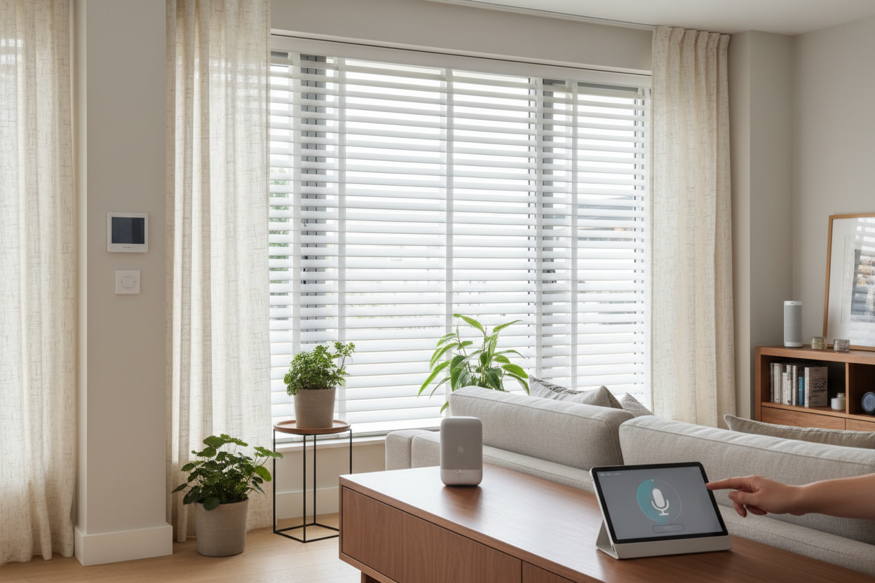 Making Home Depot White Window Blinds Voice-Controlled